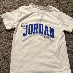 Nike Jordan Kids White and Blue Graphic T-Shirt
